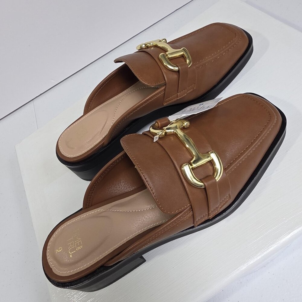 Time and Tru Shoes Womens Size 9 Brown Loafer Mule Memory Foam WMTT45AM124 - Picture 6 of 11